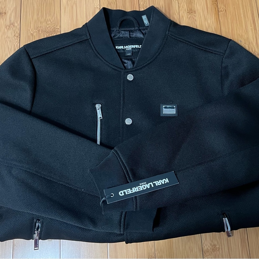Karl Lagerfeld Black Bomber Jacket